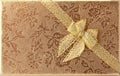 Gold Diagonal Ribbon on Foil Royalty Free Stock Photo