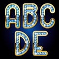 Gold and diamond alphabet letters Royalty Free Stock Photo