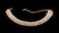 Gold Diamond Bracelet on Black Background Royalty Free Stock Photo