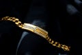 Gold with diamond bracelet isolated on black background Royalty Free Stock Photo