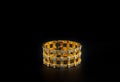 Gold with diamond bracelet isolated on black background Royalty Free Stock Photo
