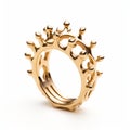 Dpcc1 W Crown Ring In Yellow Gold - Intricate Underwater Inspired Design