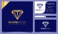 Gold Diamond Cyrstal logo design vector illustration, elegant, modern company business card template Royalty Free Stock Photo