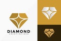 Gold Diamond Jewelerry Logo Vector Design. Abstract emblem, designs concept, logos, logotype element for template Royalty Free Stock Photo