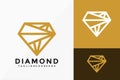 Gold Diamond Jewellery Logo Vector Design. Abstract emblem, designs concept, logos, logotype element for template Royalty Free Stock Photo