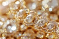 Gold Diamond Jewelry Closeup, Luxury Precious Gift, Marriage Brilliants, Precious Brilliant Jewelry Royalty Free Stock Photo