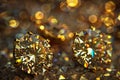 Gold Diamond Jewelry Closeup, Luxury Precious Gift, Marriage Brilliants, Precious Brilliant Jewelry Royalty Free Stock Photo