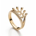 Gold And Diamond Princess Crown Ring - Inspired By Daan Roosegaarde Royalty Free Stock Photo