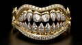 gold and diamond teeth Royalty Free Stock Photo