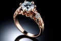 gold Diamond wedding ring isolated