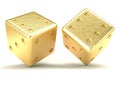 Gold dice Royalty Free Stock Photo