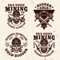 Gold digger, resource extraction industry emblems