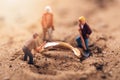 Gold digging or archaeology concept Royalty Free Stock Photo