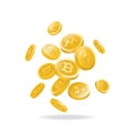 Gold digital cryptocurrency coins