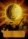 Gold disco ball Royalty Free Stock Photo