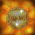 Gold disco ball background Royalty Free Stock Photo