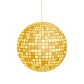 Gold Disco ball icon isolated on grayscale background. Vector stock illustration Royalty Free Stock Photo