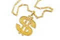 Gold dollar necklace