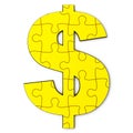 Gold dollar puzzle Royalty Free Stock Photo