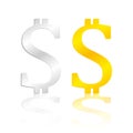 Gold dollar sign Royalty Free Stock Photo