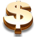 Gold Dollar Symbol Royalty Free Stock Photo