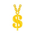 Gold dollar symbol icon, flat style Royalty Free Stock Photo