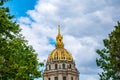 Gold dome on the Chapel of Saint-Louis burial site of Napoleon, Les Invalides, Paris Royalty Free Stock Photo