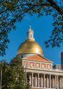 Gold Dome of Massachusetts State House Royalty Free Stock Photo