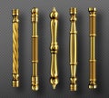 Gold door handles in baroque style, classic knobs