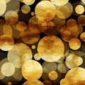 Gold Dots Faux Foil Metallic Black Background