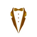 gold dotted colored bow tie tuxedo collar icon. Element of evening menswear illustration. Premium quality graphic design icon. Sig Royalty Free Stock Photo