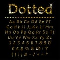 Gold dotted metal alphabet set letters, numbers and signs