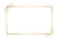 Gold Double Line Rectangle Frame with Distressed Corners isolated on a transparent background Royalty Free Stock Photo