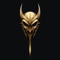 Gold Dragon Helmet On Black Tahoe: Simplified And Stylized Metalcore Concept Art