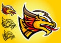 Gold dragon logo vector emblem