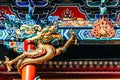 Gold Dragon sculpture Wooden pole of Shenyang Imperial Palace in CHINA