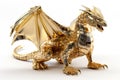 Gold mirror dragon statuer, AI Royalty Free Stock Photo