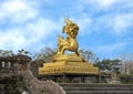 Gold dragon statue on the terrace of the garden of the Forbidden city,Imperial City inside the Citadel, Hue, Vietnam Royalty Free Stock Photo