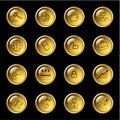 Gold drop business icons Royalty Free Stock Photo