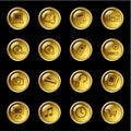 Gold drop electronics icons