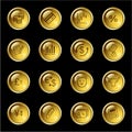 Gold drop finance icons Royalty Free Stock Photo