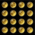 Gold drop mobile phone icons