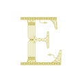 Gold E Artdeco Letter