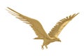 Gold eagle on white background.3D illustration.