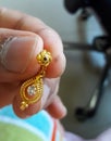 A gold earing