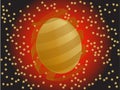 Gold Easter egg with stars