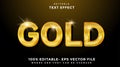 Gold Editable Text Effect Design Template, Effect Saved In Graphic Style Royalty Free Stock Photo