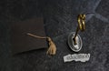 Gold education key Royalty Free Stock Photo
