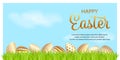 Gold egg in beautiful style. Egg on white background. Graphic vector design. Beautiful illustration. Party event decoration. Royalty Free Stock Photo