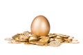 Gold egg in golden coins